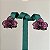 Brinco de flor orquídea cravejado com zircônias (na cor lilás ou magenta) com banho de ródio branco ou ródio negro - Imagem 10