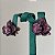 Brinco de flor orquídea cravejado com zircônias (na cor lilás ou magenta) com banho de ródio branco ou ródio negro - Imagem 11