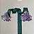 Brinco de flor orquídea cravejado com zircônias (na cor lilás ou magenta) com banho de ródio branco ou ródio negro - Imagem 6