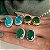 Brinco oval cravejado com zircônias (nas cores verde ou agua marinha) com banho de ouro 18k ou ródio branco - Imagem 16