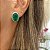 Brinco oval cravejado com zircônias (nas cores verde ou agua marinha) com banho de ouro 18k ou ródio branco - Imagem 8