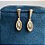 Conjunto colar longo e brinco com pingente acetinado fosco com banho de ouro 18k - Imagem 9