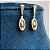 Conjunto colar longo e brinco com pingente acetinado fosco com banho de ouro 18k - Imagem 11