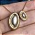Conjunto colar longo e brinco com pingente acetinado fosco com banho de ouro 18k - Imagem 5