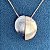 Conjunto colar e brinco círculos com pingente acetinado fosco com banho de ouro 18k e ródio branco - Imagem 8