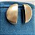 Conjunto colar e brinco círculos com pingente acetinado fosco com banho de ouro 18k e ródio branco - Imagem 12
