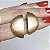 Conjunto colar e brinco círculos com pingente acetinado fosco com banho de ouro 18k e ródio branco - Imagem 9