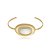 Pulseira bracelete detalhe oval acetinado fosco 18cm com banho de ouro 18k e ródio branco - Imagem 12