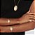 Pulseira bracelete detalhe oval acetinado fosco 18cm com banho de ouro 18k e ródio branco - Imagem 5