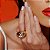 Conjunto brinco e anel martelado oval com banho de ouro 18k - Imagem 2