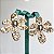Brinco flor grande aramada lisa com banho de ouro 18k e miolo com banho de ródio branco - Imagem 1