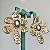 Brinco flor grande aramada lisa com banho de ouro 18k e miolo com banho de ródio branco - Imagem 10