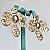 Brinco flor grande aramada lisa com banho de ouro 18k e miolo com banho de ródio branco - Imagem 7