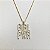 Colar com pingente "Girl Pwr" cravejado com zircônias na cor cristal com banho de ouro 18k - Imagem 1