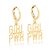 Brinco argola lisa com pingente "Girl Pwr" com banho de ouro 18k - Imagem 6