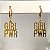 Brinco argola lisa com pingente "Girl Pwr" com banho de ouro 18k - Imagem 1