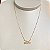 Colar com pingente liso "Girl Power" com banho de ouro 18k - Imagem 3