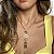 Colar  liso com pingente "Power" com banho de ouro 18k - Imagem 1