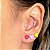 Brinco Mini Coração Esmaltado (Lilás, Pink ou Amarelo) com Banho de Ouro 18k - Imagem 5