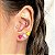 Brinco Mini Coração Esmaltado (Lilás, Pink ou Amarelo) com Banho de Ouro 18k - Imagem 4