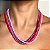 Colar Colorido (Vermelho, Coral, Rosa ou Roxo) com Espessura de 4mm com Banho de Ouro 18k - Imagem 1