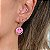 Brinco argola com pingente smile esmaltado (pink, lilás, rosa claro, verde água ou laranja neon) com banho de ouro 18k - Imagem 7