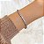 Pulseira riviera mini florzinhas cravejadas com microzircônias lilás 17cm de comprimento com banho de ródio branco - Imagem 2