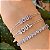 Pulseira riviera mini florzinhas cravejadas com microzircônias lilás 17cm de comprimento com banho de ródio branco - Imagem 16