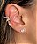 Piercing Fake (de Encaixe) Cravejada com Zircônias Citrino em PRATA 925 com Banho de Ródio Branco (Unitário) - Imagem 1