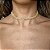 Colar Choker Riviera com Quatro Fileiras Cravejadas de Zircônias Cristal com Banho de Ouro 18k ou Ródio Branco - Imagem 5