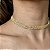 Colar Choker Riviera com Quatro Fileiras Cravejadas de Zircônias Cristal com Banho de Ouro 18k ou Ródio Branco - Imagem 4
