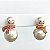 Brinco Boneco de Neve de Pérolas com Carinha e Cachecol Cravejado com Zircônia (Cristal ou Rubi) com Banho de Ouro 18K - Imagem 8