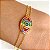 Pulseira olho grego cravejado zircônias coloridas (rainbow) com banho de ouro 18k - Imagem 2