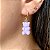 Brinco Argola Lisa com Pingente Gummy Bear Colorido Sólido com Banho de Ouro 18k - Imagem 5
