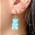 Brinco Argola Lisa com Pingente Gummy Bear Colorido Sólido com Banho de Ouro 18k - Imagem 8
