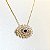 Colar com Pingente Olho Grego Cravejado com Zircônias Baguetes e Redondas (Ônix ou Turquesa) com Banho de Ouro 18k ou Ródio Branco - Imagem 4