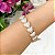 Pulseira corações médios cravejados com zircônias na cor cristal 18cm de comprimento com banho de ouro 18k - Imagem 2