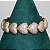 Pulseira corações médios cravejados com zircônias na cor cristal 18cm de comprimento com banho de ouro 18k - Imagem 3