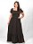 Vestido Longo Lastex Preto Poá - Imagem 1