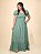 Vestido Longo Lastex Viscolinho Verde Floral - Imagem 1