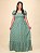 Vestido Longo Lastex Viscolinho Verde Floral - Imagem 4