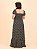 Vestido Longo Lastex Viscolinho Preto Floral - Imagem 2