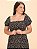 Vestido Longo Lastex Viscolinho Preto Floral - Imagem 3