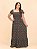 Vestido Longo Lastex Viscolinho Preto Floral - Imagem 7