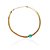 Coleira Choker Gargantilha Pedra Natural Verde Esmeralda Fita Folheada A Ouro - Imagem 1