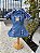 Jardineira xadrez com camisa azul. - Imagem 1