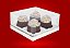 Caixa branca 4 cupcake tampa transparente PACBOX - Imagem 1