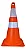 Cone 75 cm Flexível Refletivo Laranja/Branco Fortline - Imagem 1