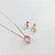 Conjunto Gota Rosa Banhado a Ouro 18k - Imagem 1
