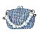 Bolsa Clutch Tweed Xadrez Azul - Imagem 1